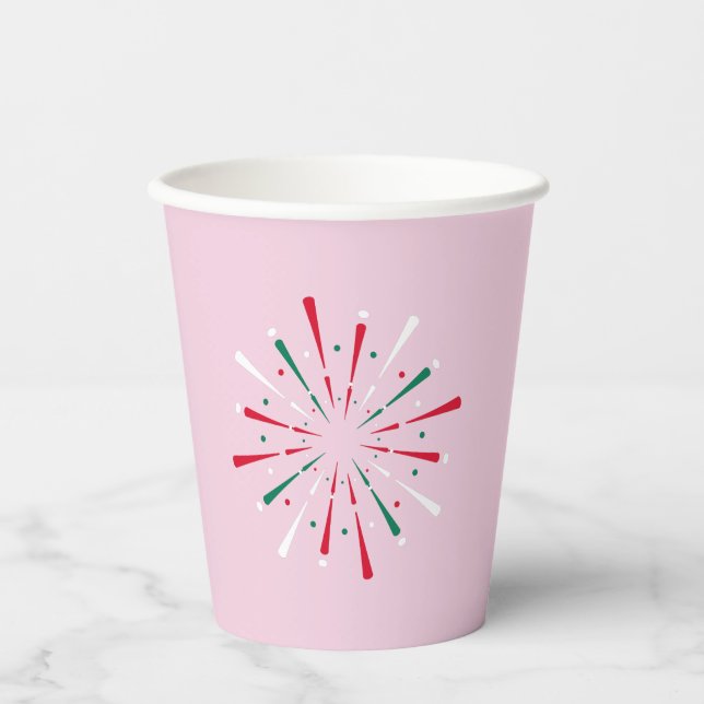 Vibrant Celebration Confetti, Fireworks Paper cup (Front)
