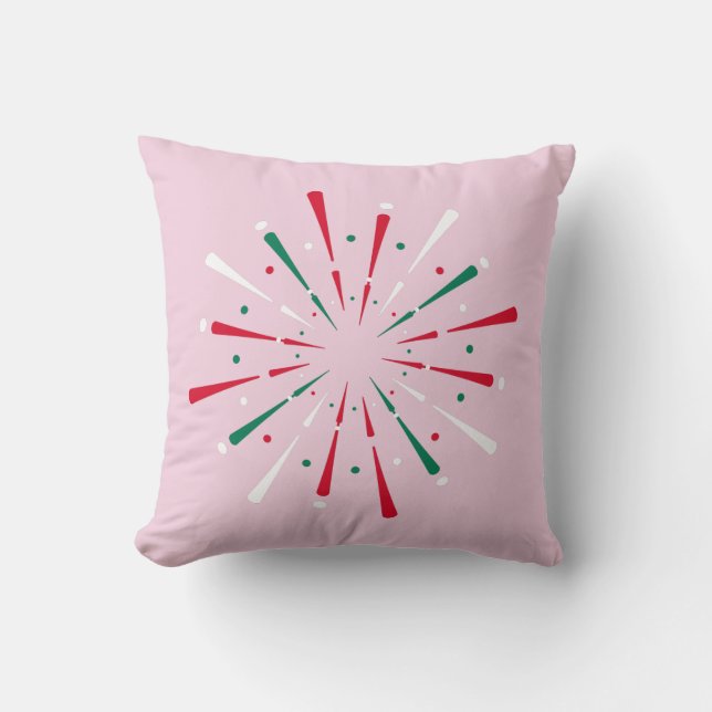 Vibrant Celebration Confetti, Fireworks  Throw Pillow (Front)
