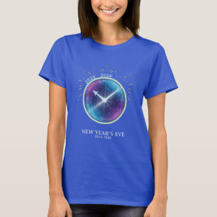 Vibrant Celestial Clock New Year's Eve 2026 Party T-Shirt