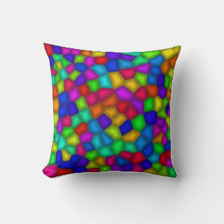 Vibrant Cellular Mosaic Throw Pillow