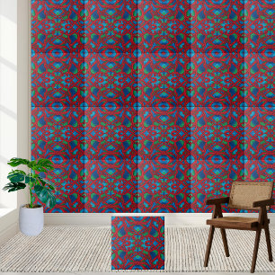 Vibrant Celtic Knot Scandinavian Pattern Tile