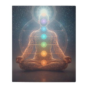Vibrant Chakra Energy Meditator Digital Art Print