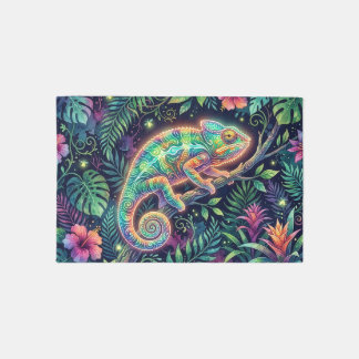 Vibrant Chameleon Design Mini Decorative Rug Small
