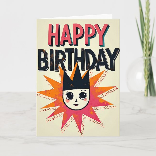 Vibrant Character Birthday Card (Front)