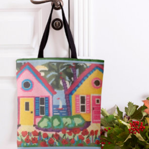 VIBRANT CHARMING TROPICAL SCENE FOR YOUR TOTE