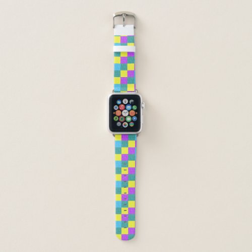 Vibrant Checker Pattern Apple Watch Band