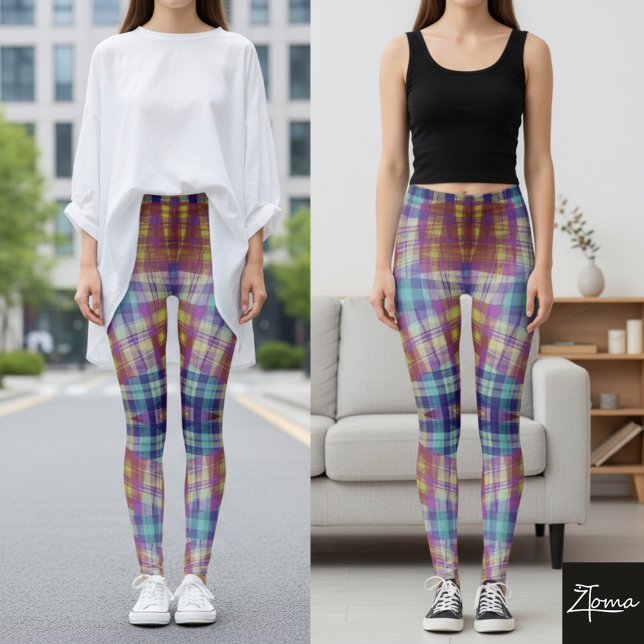 Vibrant Checkered Comfort Leggings (Creator Uploaded)