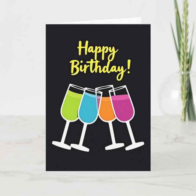 Vibrant Cheers Birthday Card (Front)