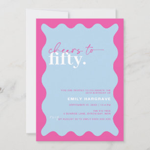 Vibrant Cheers to Fifty 50th Birthday Party Invitation