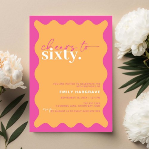 Vibrant Cheers to Sixty 60th Birthday Party Invitation