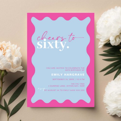 Vibrant Cheers to Sixty 60th Birthday Party Invitation