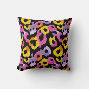 Vibrant Cheetah Animal Print Retro Glam Stylish Throw Pillow