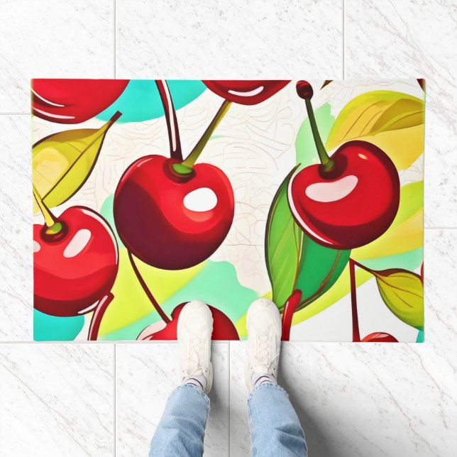 Vibrant Cherry Pattern Doormat (Indoor)