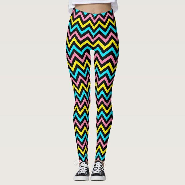 Vibrant Chevrons Leggings (Front)