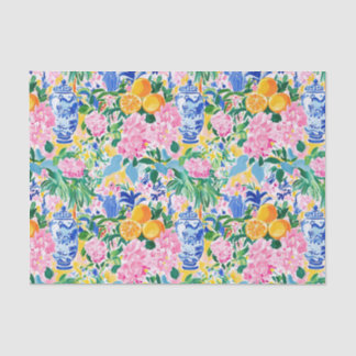 Vibrant Chinoiserie Pattern Tissue Paper
