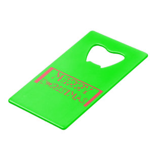 Vibrant Christmas Cheer Merry Christmas Lime Green Credit Card Bottle Opener