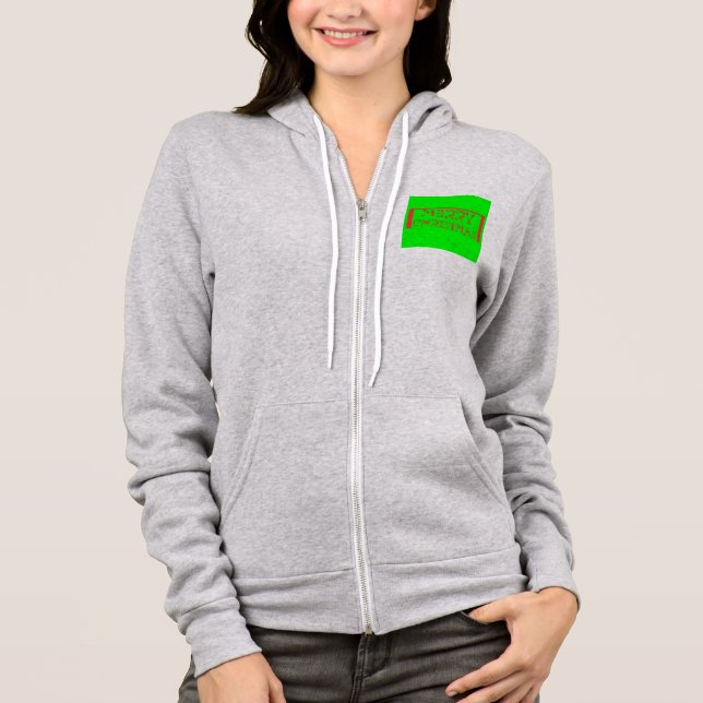 Vibrant Christmas Cheer Merry Christmas Lime Green Hoodie (Front)