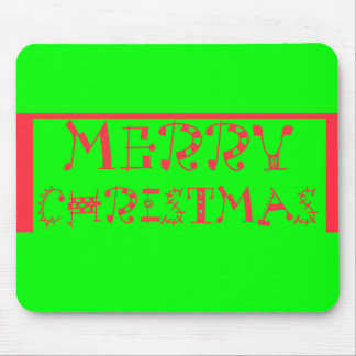 Vibrant Christmas Cheer Merry Christmas Lime Green Mouse Pad