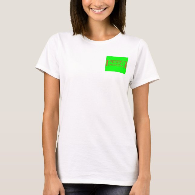 Vibrant Christmas Cheer Merry Christmas Lime Green T-Shirt (Front)