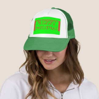Vibrant Christmas Cheer Merry Christmas Lime Green Trucker Hat
