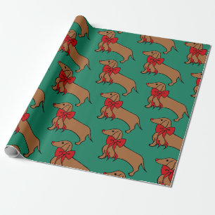 Vibrant Christmas Dachshund Wrapping Paper
