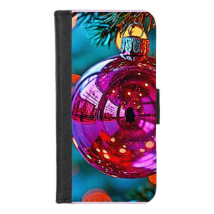 Vibrant Christmas Ornament Sparkle Design iPhone 8/7 Wallet Case
