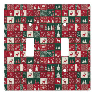 Vibrant Christmas Pattern Light Switch Cover