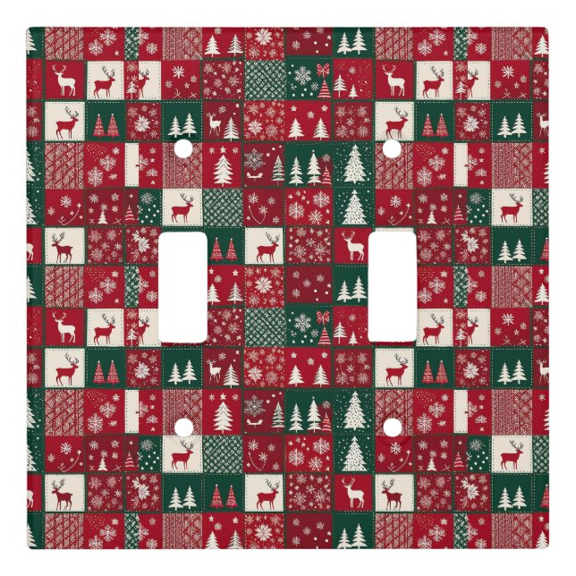 Vibrant Christmas Pattern Light Switch Cover (Front)