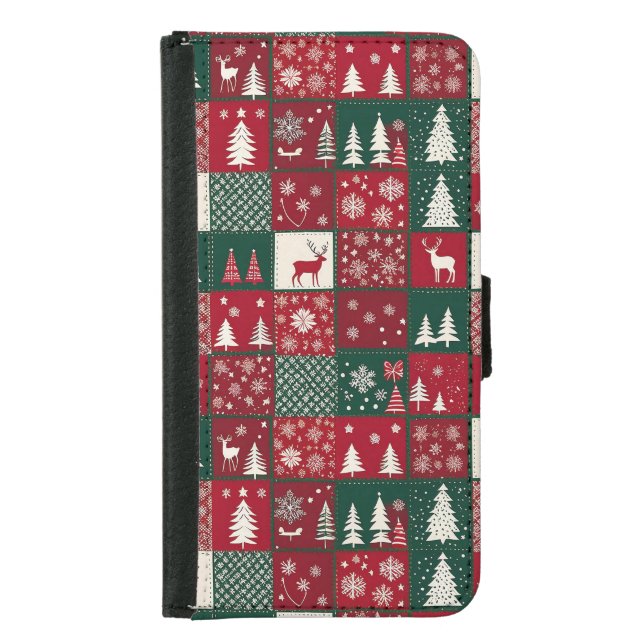 Vibrant Christmas Pattern Samsung Galaxy Wallet Case (Front)