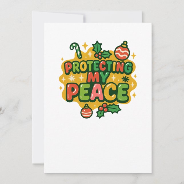 Vibrant Christmas “Protecting My Peace” Faith Holiday Card (Front)