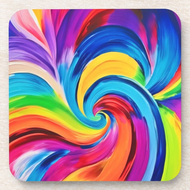 Vibrant Chromatic Dance Beverage Coaster (Front)