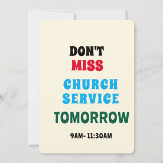Vibrant Church Service Reminder Invitation