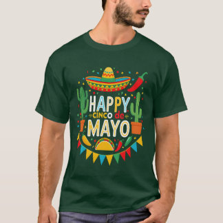 Vibrant Cinco de Mayo Fiesta Mexican Party for all T-Shirt
