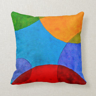 Vibrant Circle Pattern Primary Colors Pillow