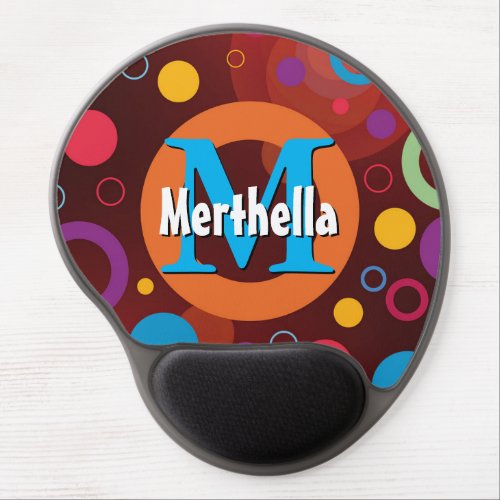 Vibrant Circles Retro Rings Personalized Gel Mouse Pad