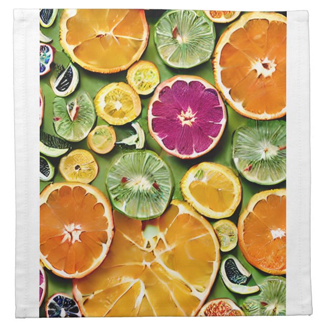 Vibrant Citrus Cloth Napkins (Front)