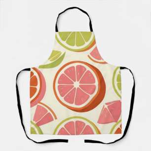 Vibrant Citrus Grapefruit Orange Lime Slices Apron