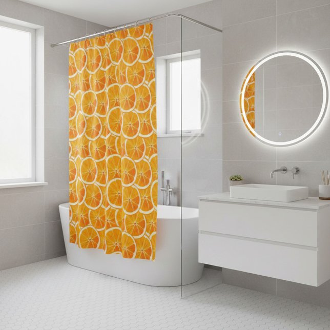 Vibrant Citrus Orange Slice Shower Curtain (Creator Uploaded)