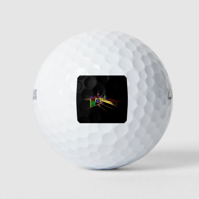 Vibrant city golf balls (Front)