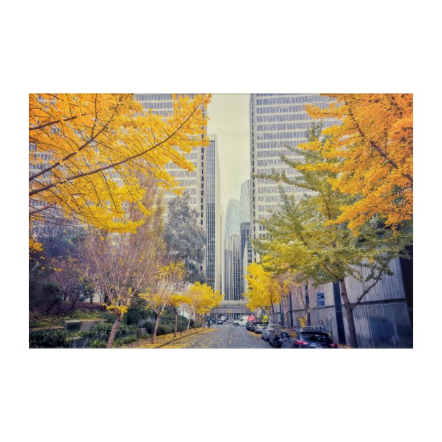 Vibrant City Street Acrylic Print (Front)