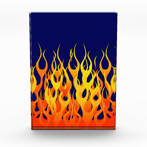 Vibrant Classic Racing Flames on Navy Blue Award