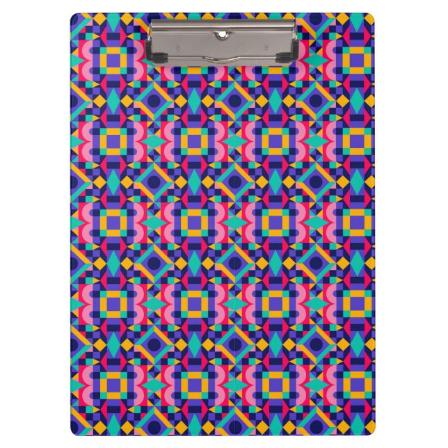 Vibrant clipboard with a colorful geometric  (Front)