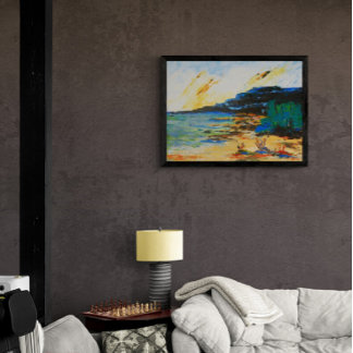 Vibrant Coastal Landscape Metal Print