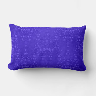 Vibrant Cobalt Blue Fancy Damask Pattern Lumbar Pillow