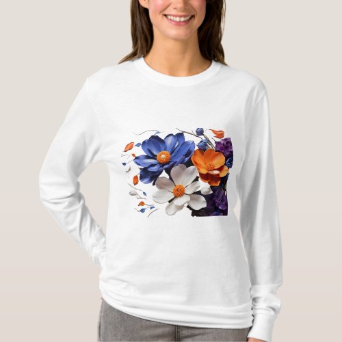 vibrant cobalt blue flowers T_Shirt