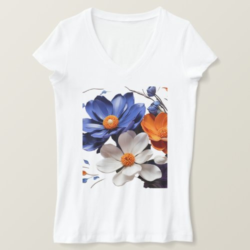 vibrant cobalt blue flowers T_Shirt