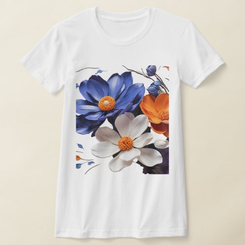 vibrant cobalt blue flowers T_Shirt