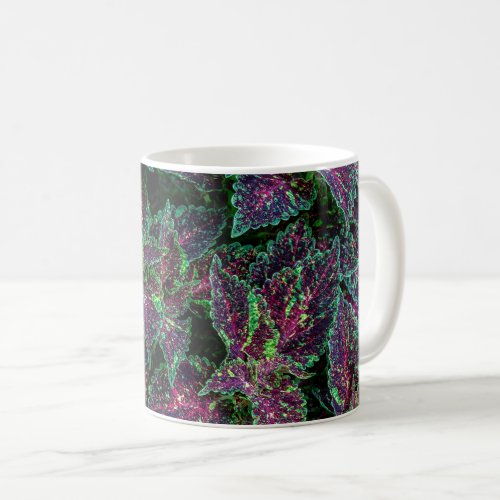 Vibrant Coleus Leaves Pattern. Coffee Mug