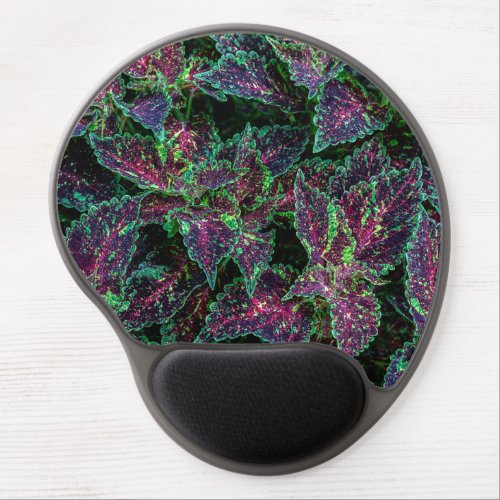 Vibrant Coleus Leaves Pattern. Gel Mouse Pad