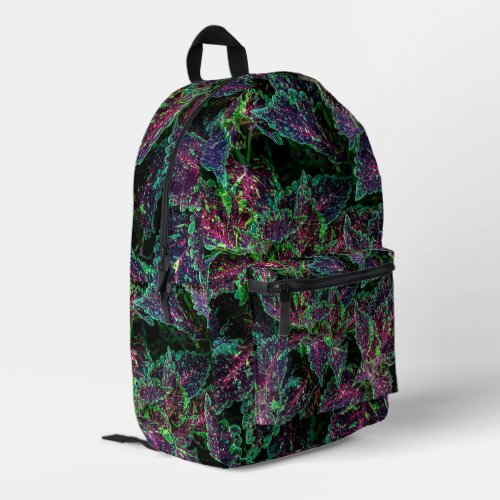 Vibrant Coleus Leaves Pattern. Printed Backpack
